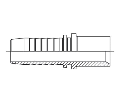 D201119 by Brennan Inc. | 1/2" Hose Tail(HT) x 16mm Metric Stand Pipe without Groove | Straight | Stainless Steel