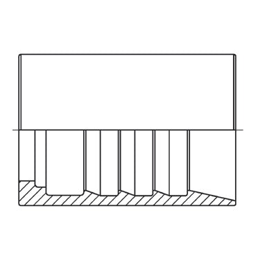 D200778 by Brennan Inc. | PF-5 Multispiral External Skive Ferrule 4 SP-EN 856 | SAE 100 R9R | 1-1/4" Hose ID | Stainless Steel