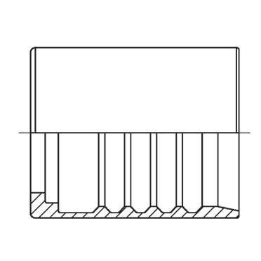 D200795 by Brennan Inc. | PF-8 Thermoplastic R7-EN 855 | SAE 100 R7 Ferrule | 3/16" Hose ID | Stainless Steel