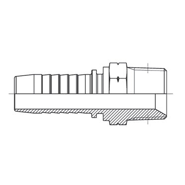 D202032 by Brennan Inc. | 5/16" Hose Tail(HT) x 1/4" Male NPT | Straight | Stainless Steel