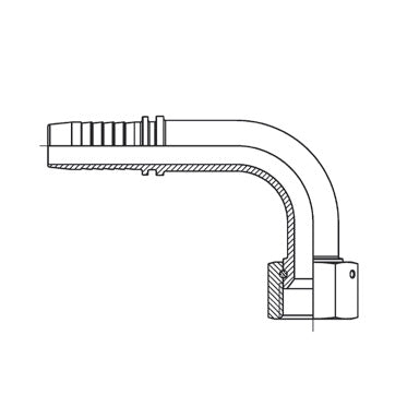 D202302 by Brennan Inc. | 1/2" Hose Tail(HT) x 5/8" Female JIC | 90° Elbow | Stainless Steel