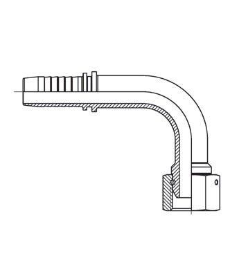 D206778 by Brennan Inc. | 1/4" Hose Tail(HT) x 1/4" Female BSPP | 90° Elbow | Stainless Steel