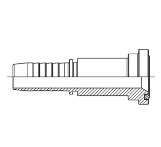 D208373 by Brennan Inc. | 1/2" Hose Tail(HT) x 3/4" Code 61 Flange | Straight | Stainless Steel