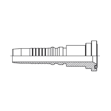 D208246 by Brennan Inc. | 2" Hose Tail Interlock HINT x 2" Code 61 Flange | Straight | Stainless Steel