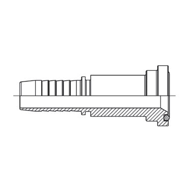 D208392 by Brennan Inc. | 1" Hose Tail(HT) x 1-1/4" Code 62 Flange | Straight | Stainless Steel