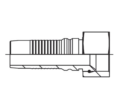 D218638 by Brennan Inc. | 1-1/2" Hose Tail Interlock HINT x 1-1/2" Female JIC | Straight | Stainless Steel