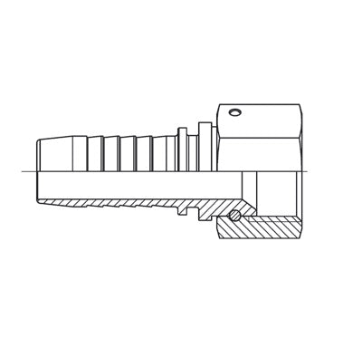 D201735 by Brennan Inc. | 1/4" Hose Tail(HT) x 5/16" Female JIC | Straight | Stainless Steel