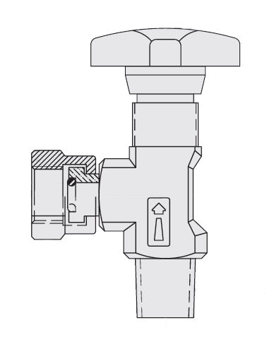 DGIV1501-04-PM by Brennan Inc. | -04 Gauge Isolator Valve | 90° Elbow | 1/4" NPT with Panel Mount Nut