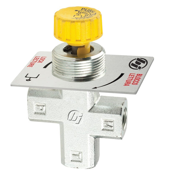 DGIV5605-04 by Brennan Inc. | -04 Gauge Isolator Valve Push To Read Style | 1/4"NPT Thread in all Ports