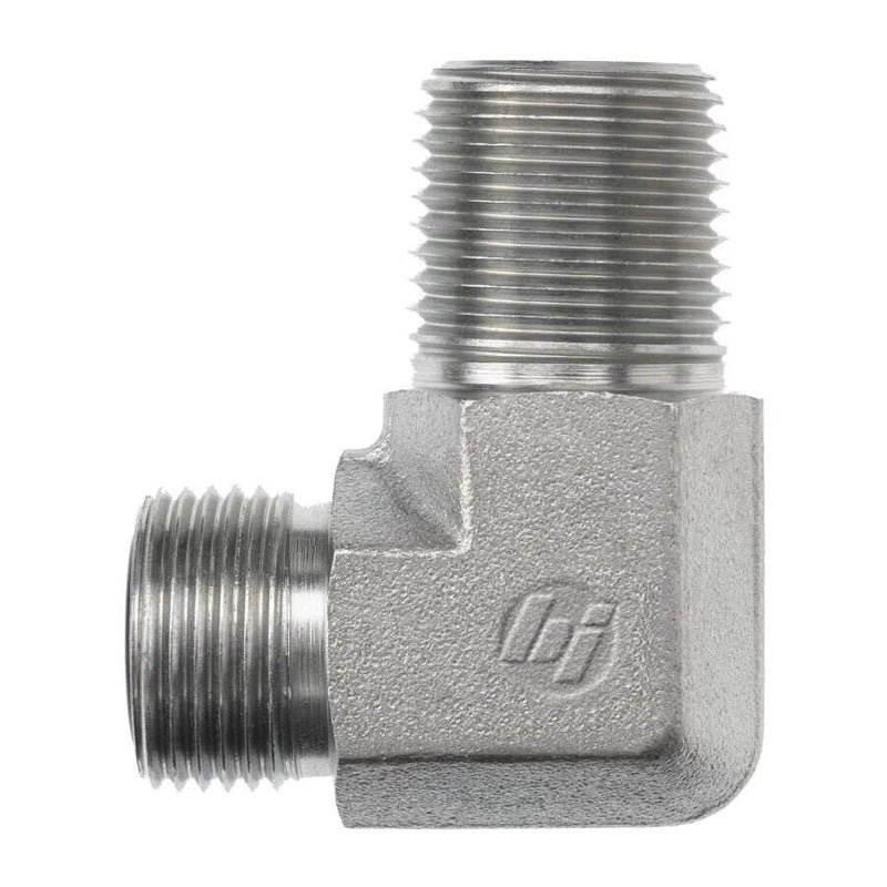 FS2501-06-02-FG by Brennan Inc. | -06 Male Face Seal x -02 Male Pipe | 90° Elbow | Forged Steel