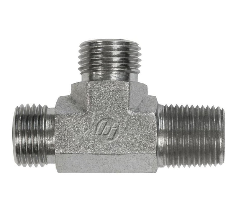 FS2605-08-08-08-FG by Brennan Inc. | -08 Male Face Seal x -08 Male Pipe x -08 Male Face Seal | Tee | Forged Steel