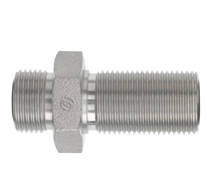 FS2700-06-06 by Brennan Inc. | -06 Male Face Seal x -06 Male Face Seal Bulkhead Union | Straight | Steel