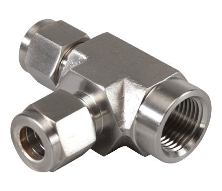 N2606-06-04-06-SS by Brennan Inc. | -06 Instrumentation Fitting x -04 Female NPT Run x -06 Instrumentation Fitting | Tee | Stainless Steel