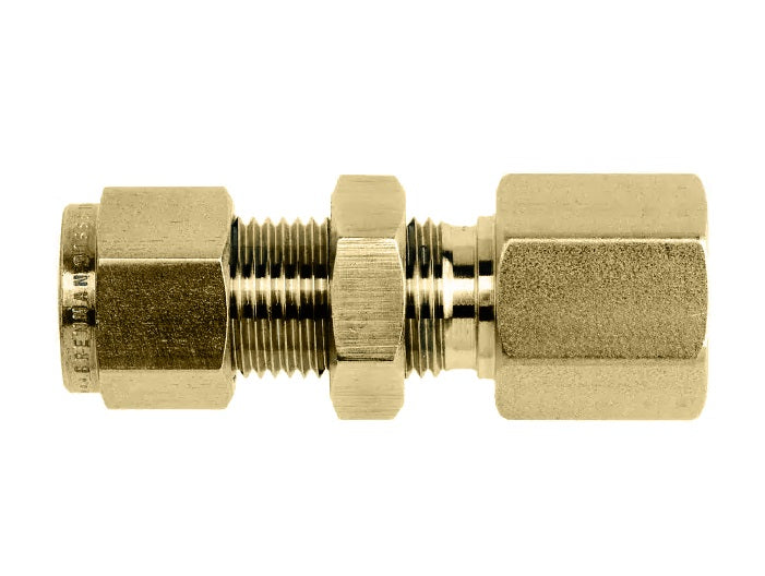 N2705-LN-06-04-B by Brennan Inc. | -06 Instrumentation Fitting Bulkhead x -04 Female NPT | Straight | Brass