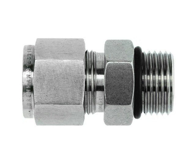 N6400-05-05-O-SS by Brennan Inc. | -05 Instrumentation Fitting x -05 Male O-Ring Boss | Straight | Stainless Steel