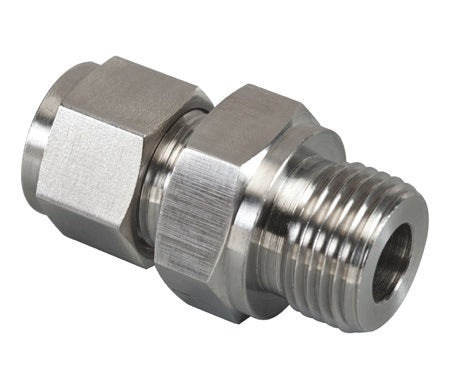 N7013-04-04-SS by Brennan Inc. | -04 Instrumentation Fitting x -04 Male BSPP Form B | Straight | Stainless Steel