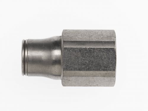 PCNB2405-04-04 by Brennan Inc. | -04 Tube x -04 Female NPT Connector | Straight | Nickel Plated Brass