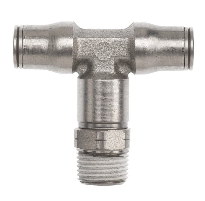 PCNB2601-08-08-04 by Brennan Inc. | -08 Tube x -08 Tube x -04 Male NPT Branch | Tee | Nickel Plated Brass