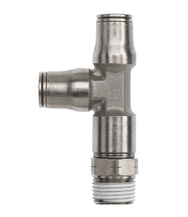 PCNB2605-06-04-06 by Brennan Inc. | -06 Tube x -04 Tube x -06 Male NPT Run | Tee | Nickel Plated Brass