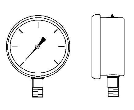 DG063-600-S-UNF by Brennan Inc. | Pressure Gauge | 0-600 PSI | for 1/4" SAE Stem | Stainless Steel