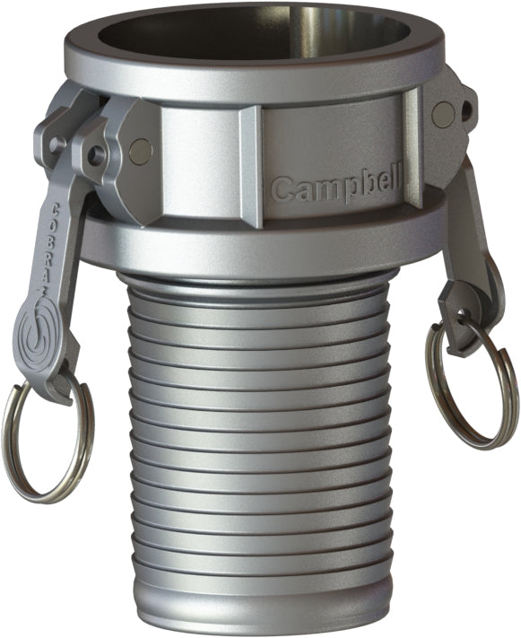 C-316-400C by Campbell Fittings | Cobra Cam & Groove Coupling | Type C | with ferrule interlock | 4" Female Coupler x 4" Hose Shank | 316 Stainless Steel