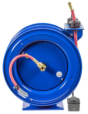 C-L350-5012-F by Coxreels | C Air-Electric | 300 PSI Spring Driven Air Hose & Power Cord Combo Reel w/ GFCI Receptacle | 3/8" Hose ID, 3/8" FNPT Inlet x 3/8" MNPT Hose End | 12/3 SJO Cord, 20A | Steel | 50ft PVC Hose & 50ft Cord Included