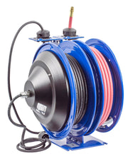 C-L350-5012-F by Coxreels | C Air-Electric | 300 PSI Spring Driven Air Hose & Power Cord Combo Reel w/ GFCI Receptacle | 3/8" Hose ID, 3/8" FNPT Inlet x 3/8" MNPT Hose End | 12/3 SJO Cord, 20A | Steel | 50ft PVC Hose & 50ft Cord Included