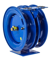 C-LPL-350-350 by Coxreels | C Series | 300 PSI Dual Hose Spring Driven Hose Reel for Air, Water & Oil | 3/8" Hose ID, 3/8" FNPT Inlet | Steel | 50ft Capacity, Hose Not Included