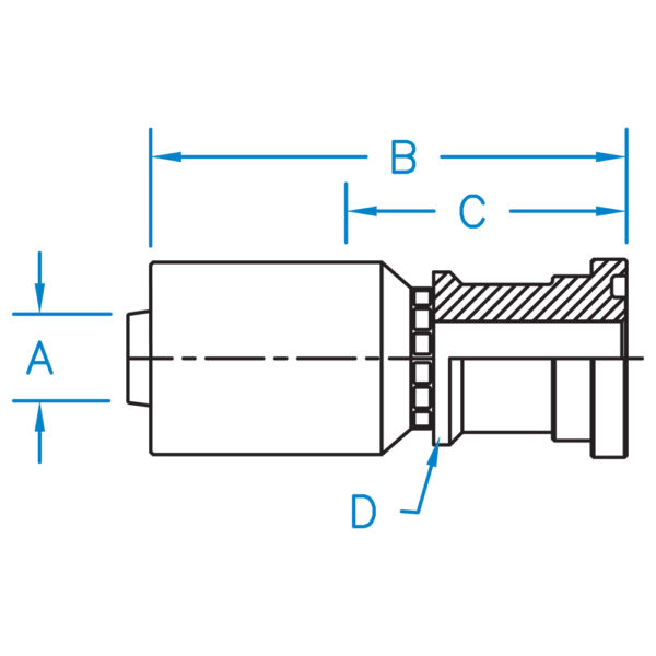 C61-16-16-WHP by Kurt Hydraulics | Ultra High Pressure Non Skive | Code 61 Flange | for 1" Hose ID
