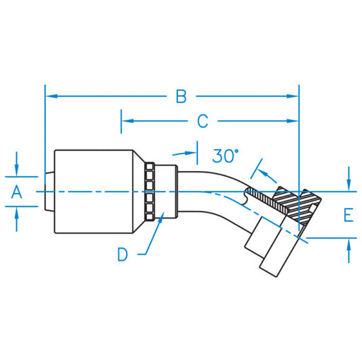 C6130-12-12-W by Kurt Hydraulics | Code 61 Flange | 30° Elbow | for 3/4" Hose ID
