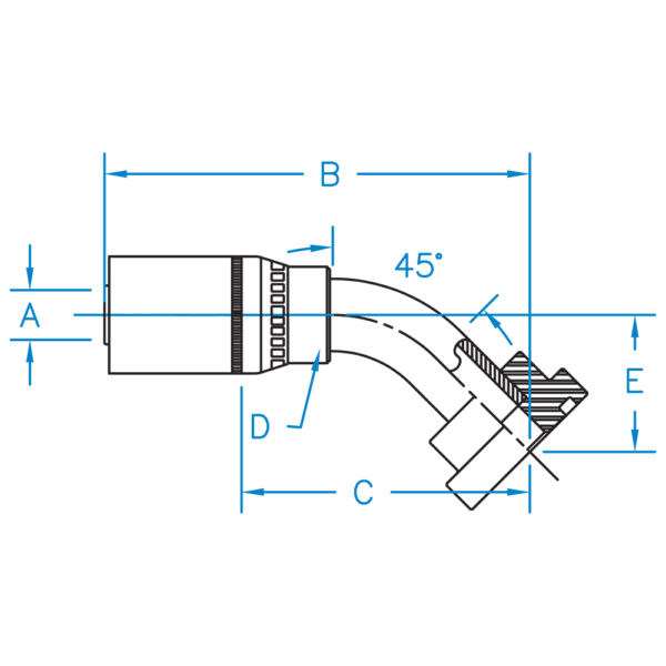 C6145-12-12 by Kurt Hydraulics | Code 61 Flange | 45° Elbow | for 3/4" Hose ID