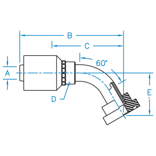 C6160-12-12-W by Kurt Hydraulics | Code 61 Flange | 60° Elbow | for 3/4" Hose ID