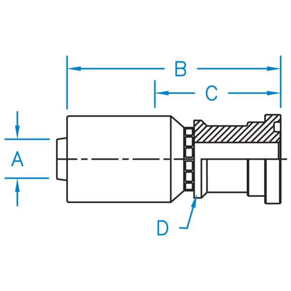 C62-16-16-WHP by Kurt Hydraulics | Ultra High Pressure Non Skive | Code 62 Flange | for 1" Hose ID