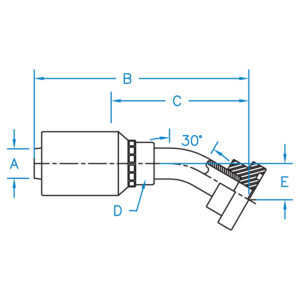 C6230-20-20-JJ by Kurt Hydraulics | Ultra High Pressure Skive Style | Code 62 Flange | 30 Degree Bent Tube | Rigid | for 1-1/4" Hose ID