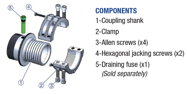 C652349 OROFLEX® WELL by Kuriyama | Conical Coupling | 6" Male NPT x Hose Barb | With Drain Hole | 316 Stainless Steel