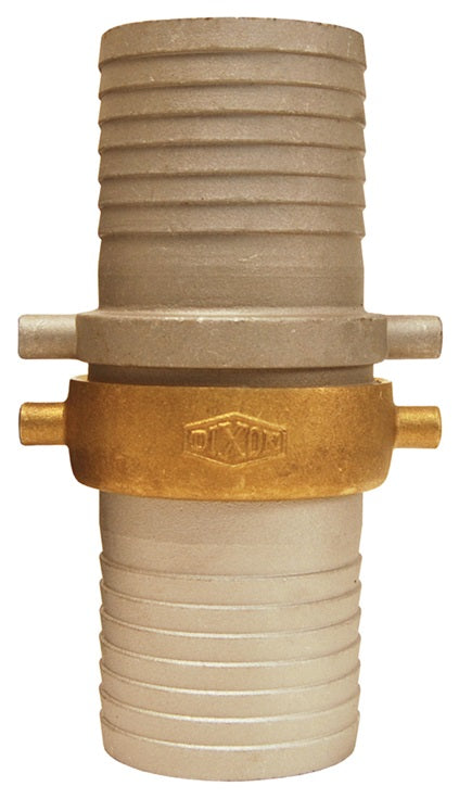 CAB150 by Dixon Valve | King Short Shank Suction Hose Coupling | Complete Coupling | 1-1/2" Male NPSM x 1-1/2" Female NPSM | Aluminum Shank | Brass Nut