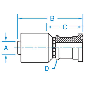 CAT-20-20-W by Kurt Hydraulics | CAT Flange | Straight | Rigid | for 1-1/4" Hose ID