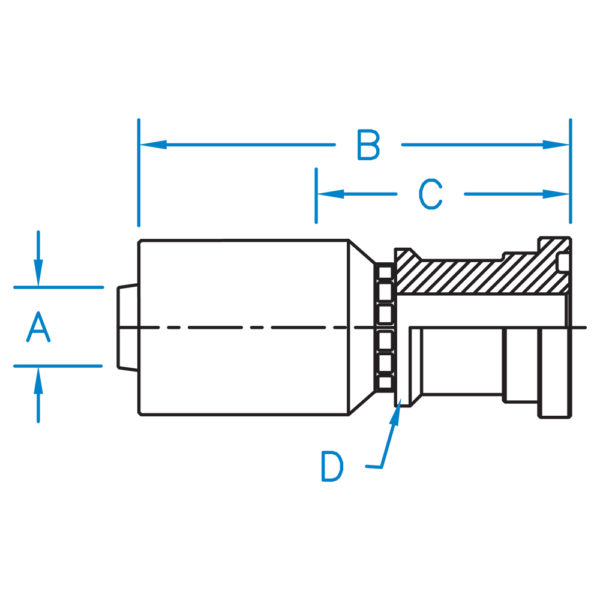 CAT-12-12-WHP by Kurt Hydraulics | Ultra High Pressure Non Skive | CAT Flange | for 3/4" Hose ID