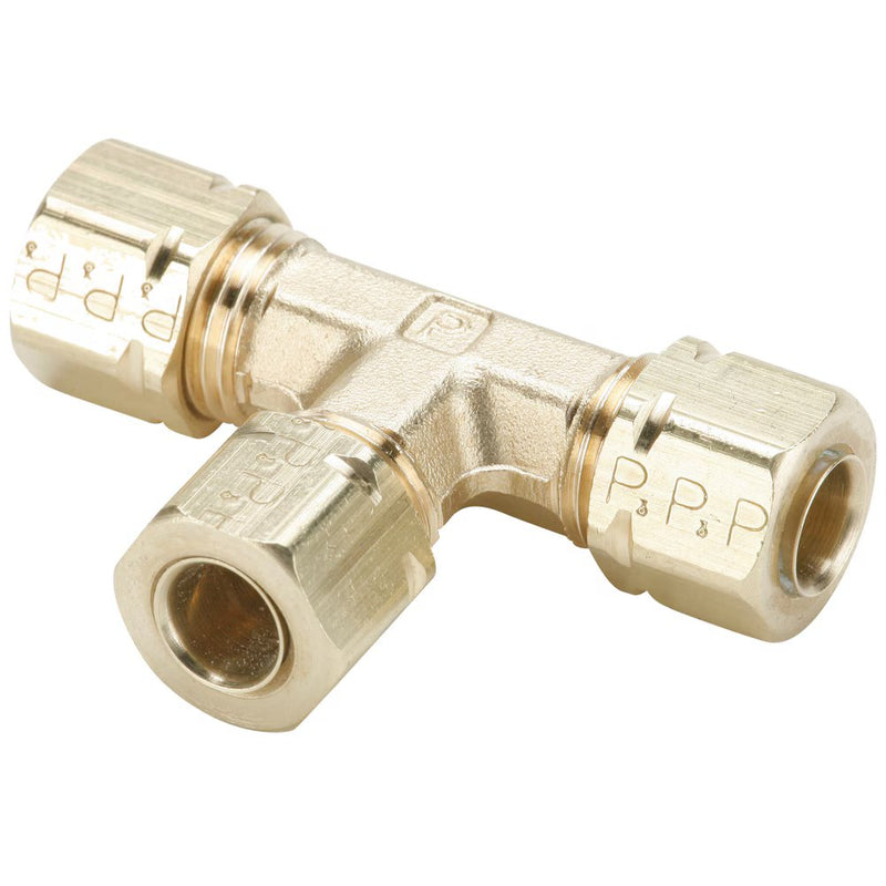 264CA-3 by Parker | Compress-Align® Fittings | Union | 3/16" Tube Size x 3/8" Thread | 1.66" Length | Tee | Brass | Pack of 10