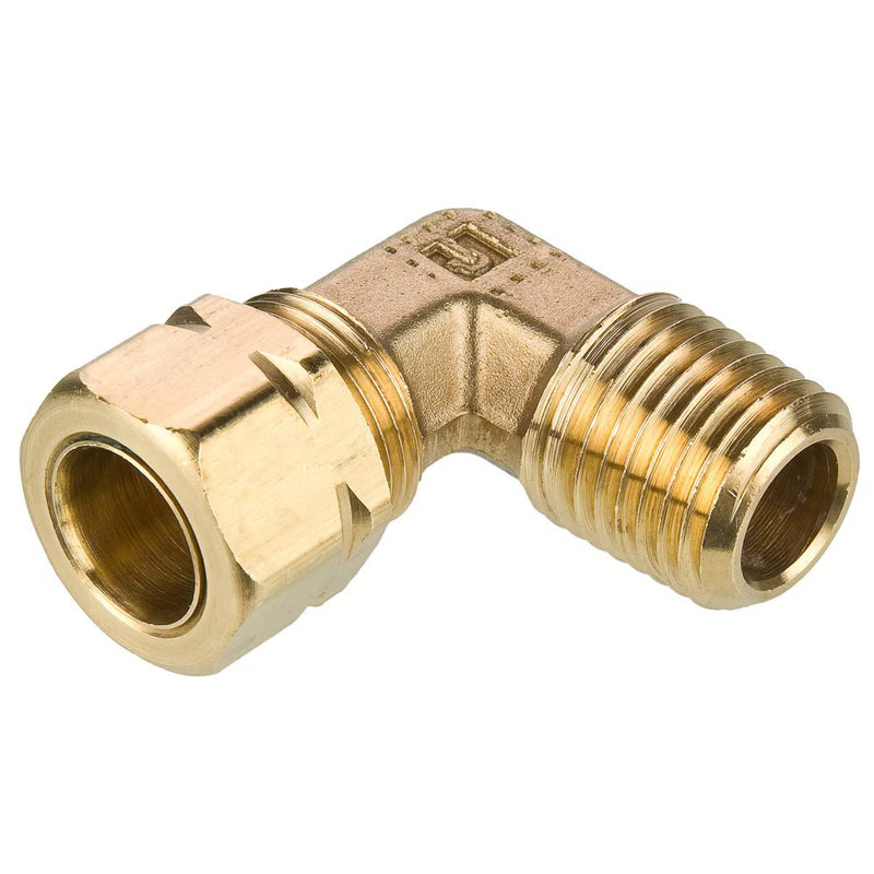169CA-12-12 by Parker | Compress-Align® Fittings | 3/4" Tube Size x 3/4" Male Pipe Thread x 1" Thread | 90° Elbow | Brass | Pack of 5
