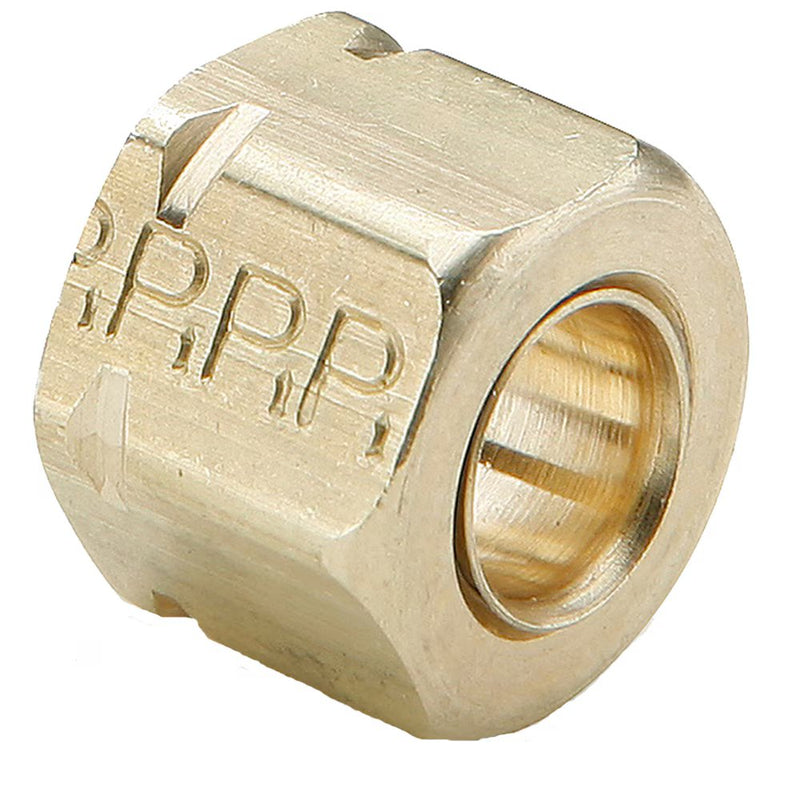 61CA-4 by Parker | Compress-Align® Fittings | 1/4" Nut & Sleeve x 7/16" Thread | 1/2" Hex | Straight | Brass | Pack of 100