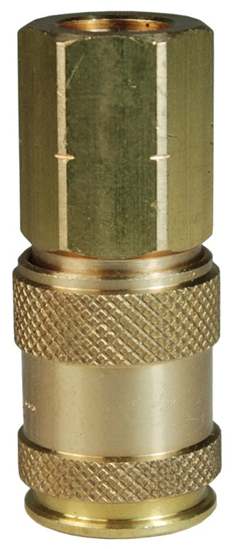 3CJBF4-B by Dixon Valve | Pneumatic Quick Disconnect Coupling | CJ-Series | 1/2" Female BSPP x 3/8" European Interchange | Socket | Nitrile Seal | Brass