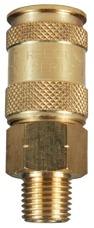 2CJBM2-B by Dixon Valve | Pneumatic Quick Disconnect Coupling | CJ-Series | 1/4" Male BSPT x 1/4" European Interchange | Socket | Nitrile Seal | Brass