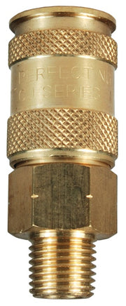 3CJBM3-B by Dixon Valve | Pneumatic Quick Disconnect Coupling | CJ-Series | 3/8" Male BSPT x 3/8" European Interchange | Socket | Nitrile Seal | Brass