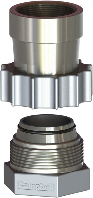 CJFU-12 by Campbell Fittings | CHEMJOINT™ Coupling | Union without Viton® Spud | 3" Female NPT Thread | Straight | 316 Stainless Steel