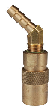 3CM4S4-B-E by Dixon Valve | Hydraulic Quick Disconnect Coupling | CM-Series | Hose Barb | 45° Elbow | 1/2" Hose ID x 3/8" Industrial Mold Interchange | Socket | Unvalved | Silicone Seal | Brass