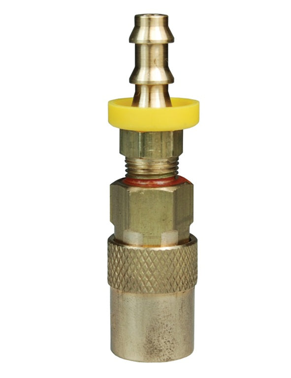 2CMB3-B-E by Dixon Valve | Hydraulic Quick Disconnect Coupling | CM-Series | Push-Loc Hose Barb | 3/8" Hose ID x 1/4" Industrial Mold Interchange | Socket | Unvalved | Silicone Seal | Brass