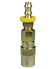 3CMB4-B by Dixon Valve | Hydraulic Quick Disconnect Coupling | CM-Series | Push-Loc Hose Barb | 1/2" Hose ID x 3/8" Industrial Mold Interchange | Socket | Valved | Silicone Seal | Brass