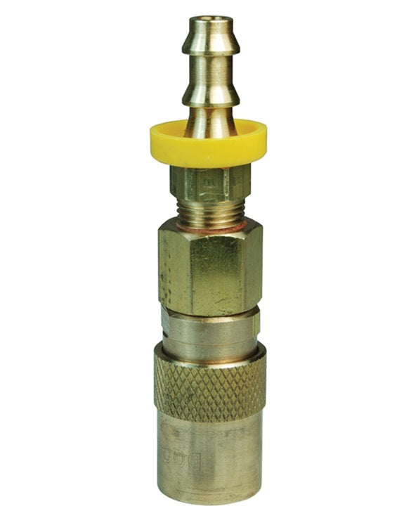 3CMB4-B by Dixon Valve | Hydraulic Quick Disconnect Coupling | CM-Series | Push-Loc Hose Barb | 1/2" Hose ID x 3/8" Industrial Mold Interchange | Socket | Valved | Silicone Seal | Brass