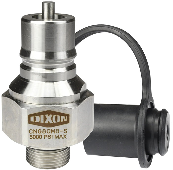 CNG8OM8-S by Dixon Valve | Hydraulic Quick Disconnect Coupling | CNG-Series | 1" Male ORB x 1" Body Size | ISO-B Compressed Natural Gas Plug | 303 Stainless Steel